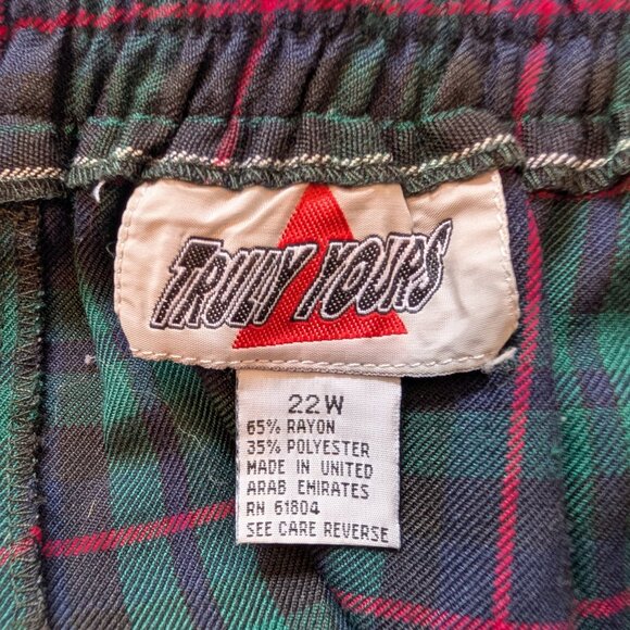 VINTAGE 1990s Truly Yours plaid skirt button front elastic back 22W EUC - Picture 6 of 7